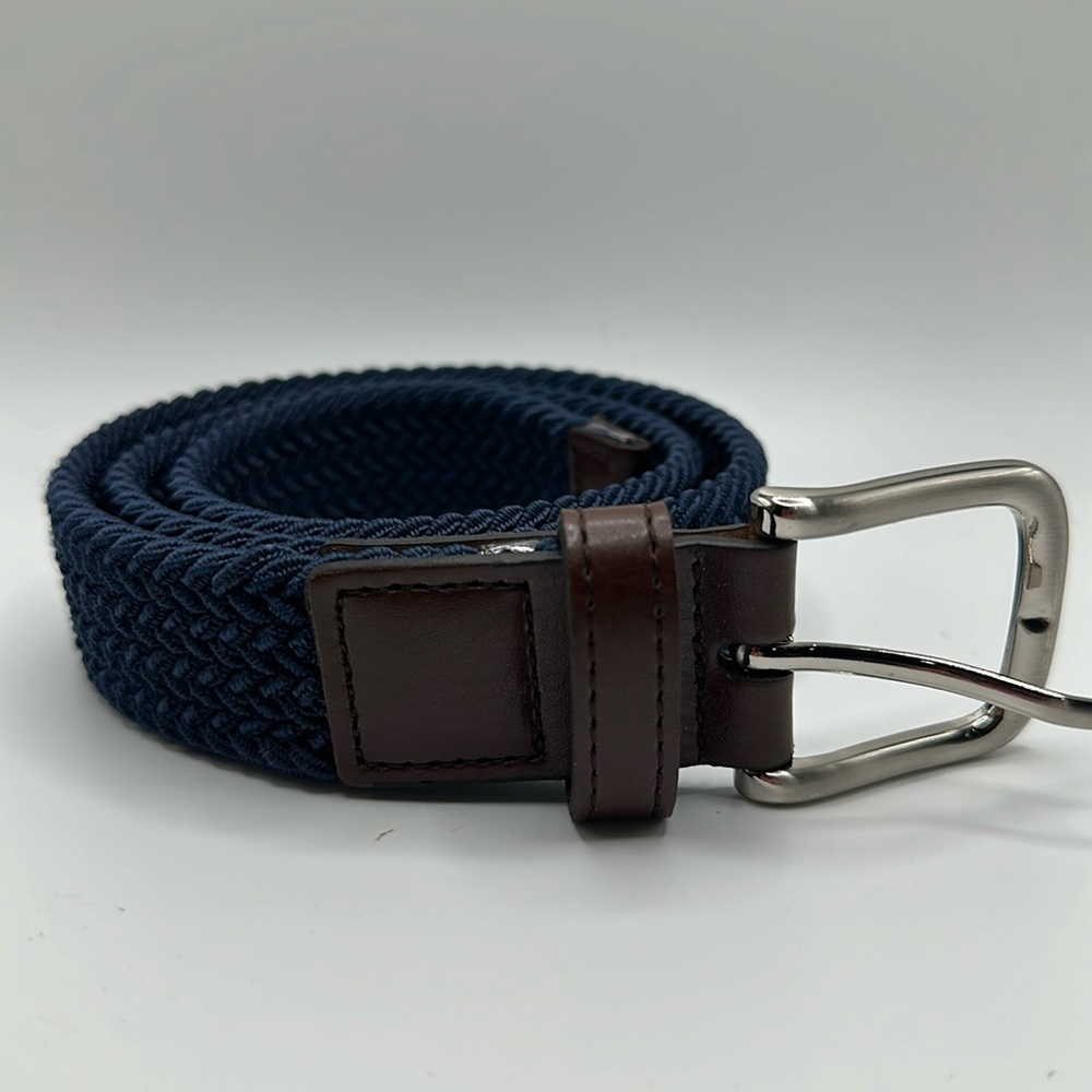 Blue elastic braided men’s belt size large
